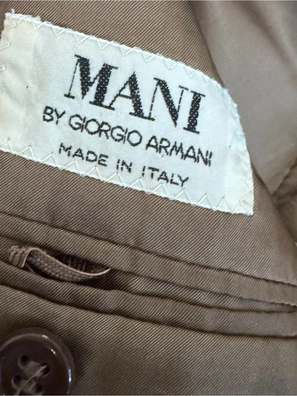 Vintage MANI Giorgio Armani 43R Textured Blazer Silk Lined Italy